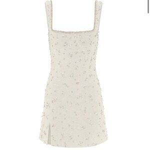 Clio Peppiatt Embellished stretch-tulle mini dress